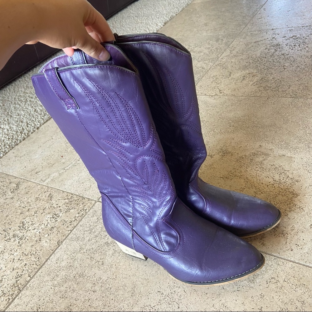 Purple cowboy boots
